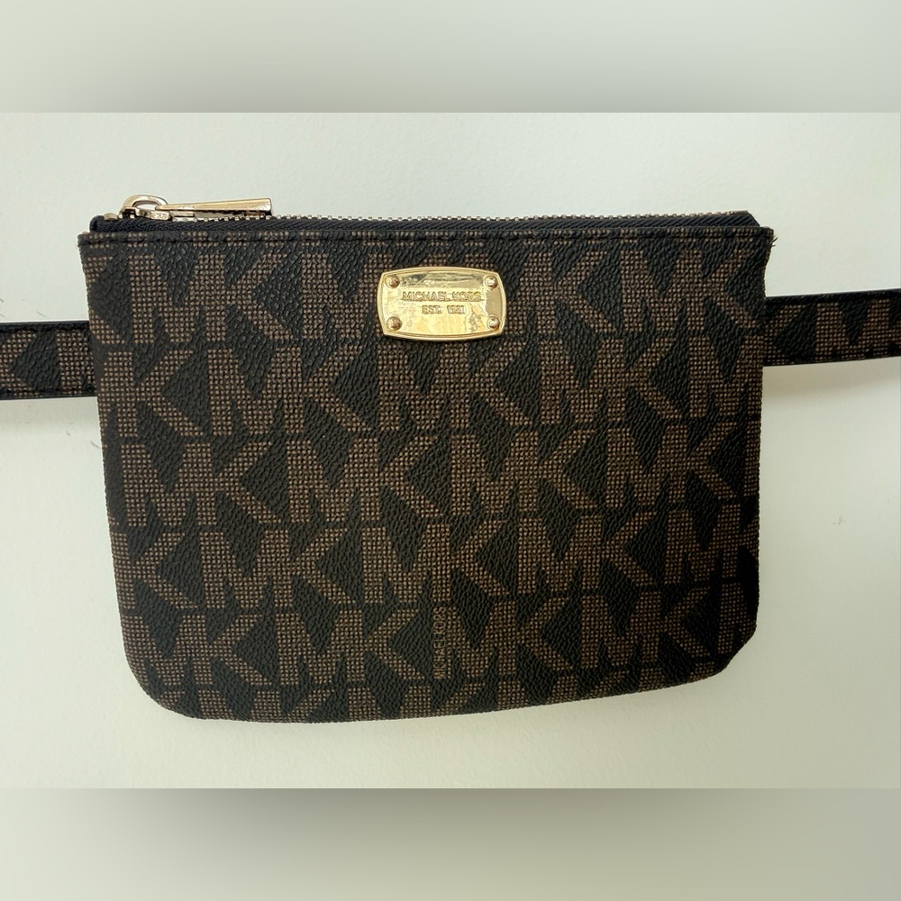Michael Kors Brown Patterned Belt Bag
